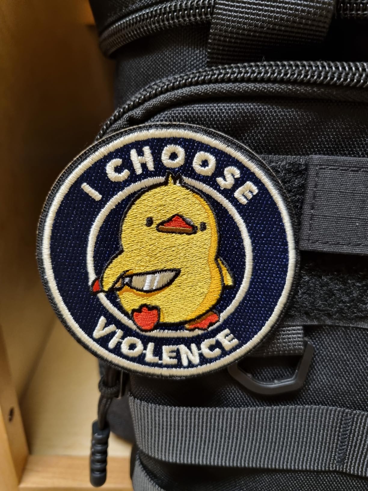 I Choose Violence Patch (3 Inch) Hook + Loop Velcro Badge Funny Duck Meme Tactical Gear Gift Patches