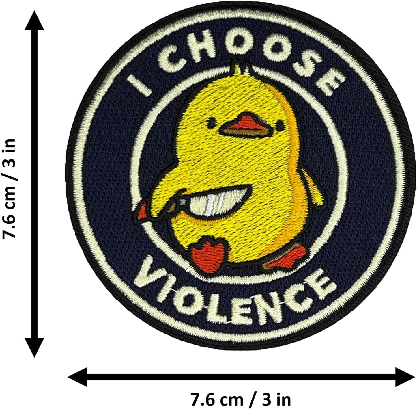 I Choose Violence Patch (3 Inch) Hook + Loop Velcro Badge Funny Duck Meme Tactical Gear Gift Patches