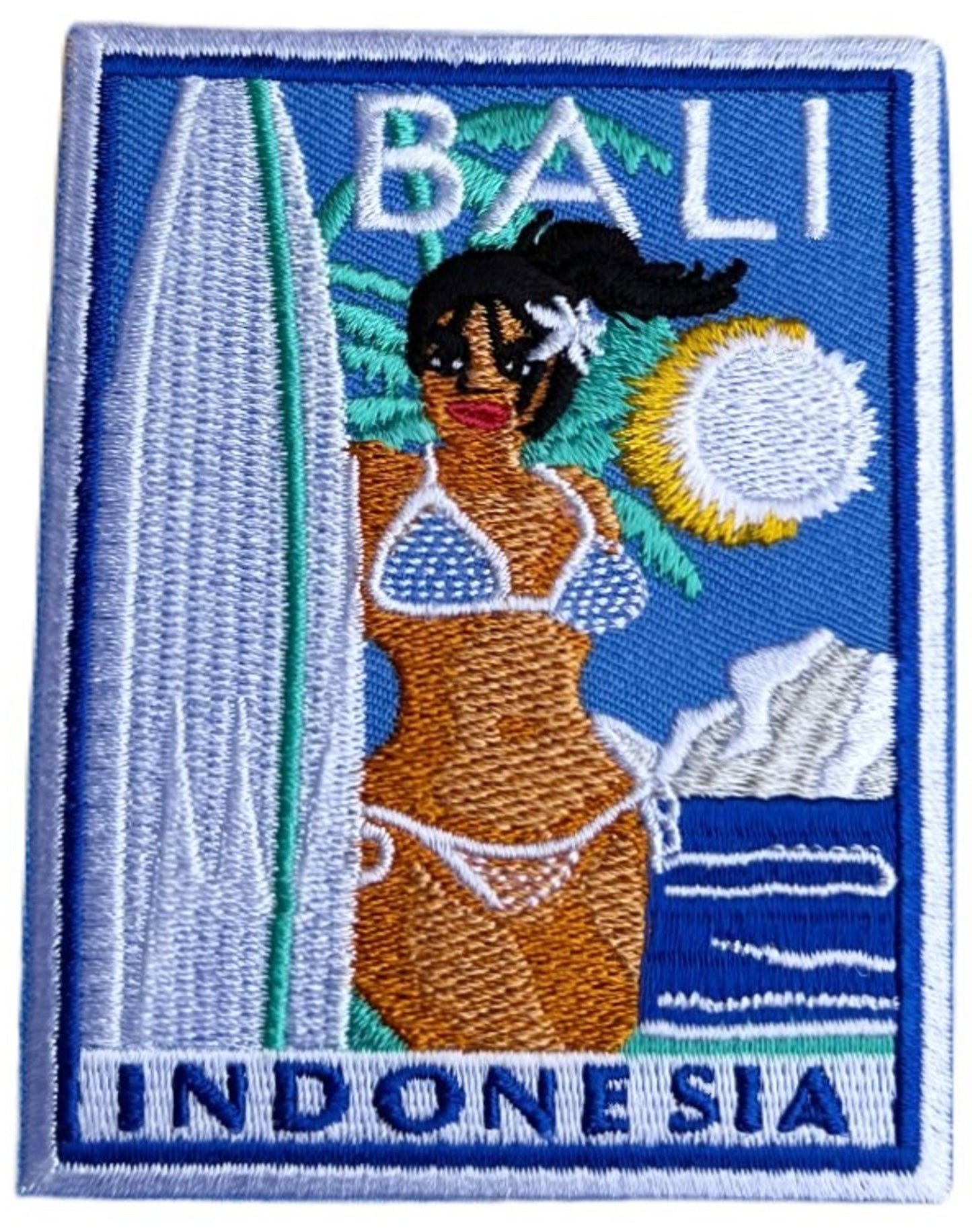 Bali Indonesia Patch (3.5 Inch) Embroidered Iron-on or Sew-on Badge Travel Souvenir Surf Backpack, Jacket, Hat, Bag DIY Emblem Gift Patches