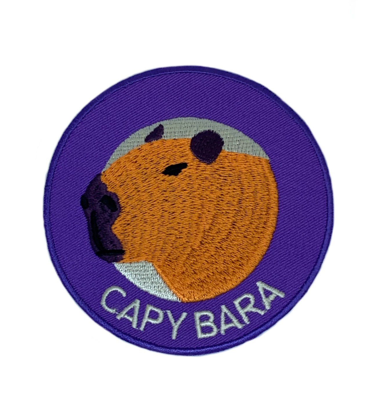 Capybara Patch (3.5 Inch) Purple Embroidery Iron or Sew-on Badge Cute Rodent Gift Patches