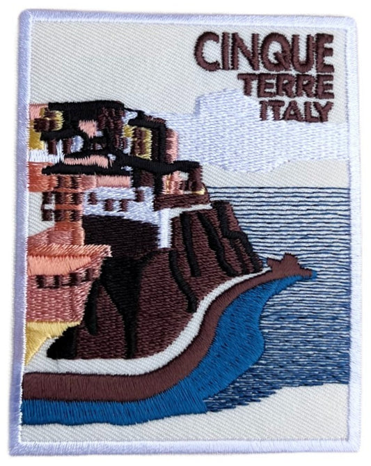 Cinque Terre Italy Patch (3.5 Inch) Iron-on / Sew-on Badge Travel Europe Souvenir Emblem Liguria World Heritage Site DIY Gift Patches