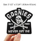 The Goonies Never Say Die Patch (3.5 Inches) Embroidered Iron-on or Sew-on Badge Pirate Skull Costume Movie Patches