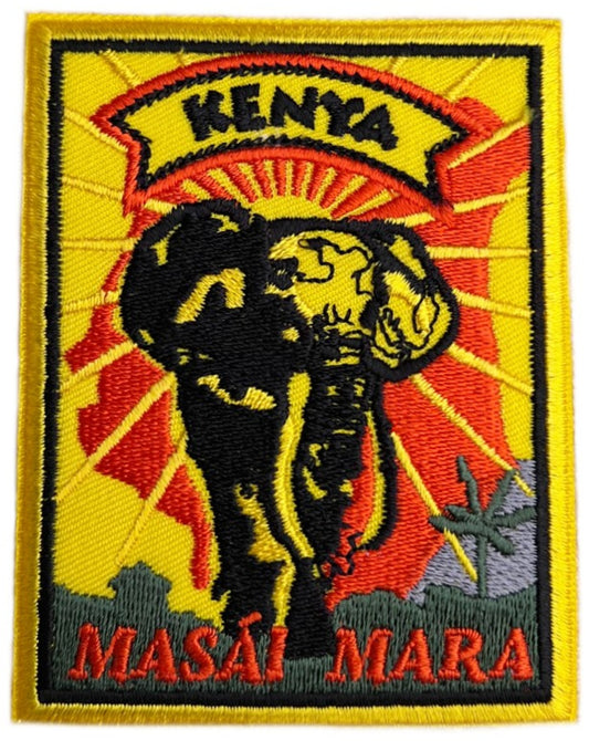 Masai Mara Kenya Africa Patch (3.5 Inch) Iron-on / Sew-on Badge Travel Souvenir Safari Backpack, Jacket, Hat, Bag, DIY Emblem Gift Patches