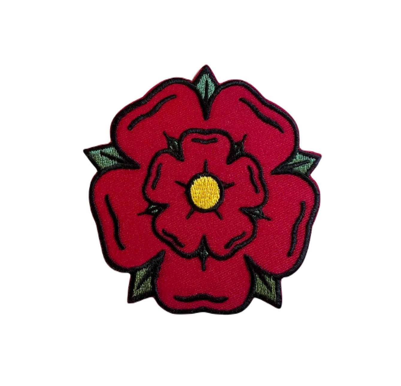 Lancashire Red Rose Patch (3 Inch) Embroidered Flower Iron-on or Sew-on Badge