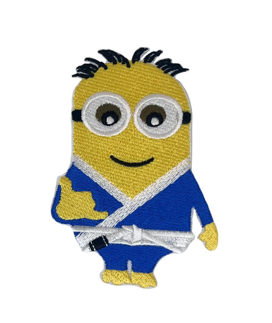 Minion Jiu Jitsu Patch (3.5 Inches) Iron or Sew-on Badge BJJ White Belt Kimono Gi Beginners Martial Arts DIY Costume Gift Patches