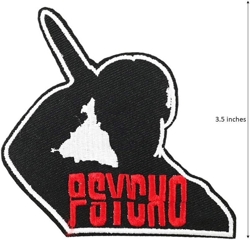 Psycho Patch (3.5 Inch) Embroidered Iron/Sew-on Badge Alfred Hitchcock Classic Movie Poster Logo DIY Patches