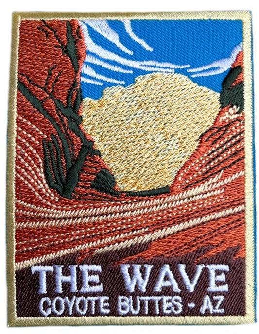 The Wave Coyote Buttes Arizona Patch (3.5 Inch) Iron-on or Sew-on Badge Souvenir Travel Backpack, Jacket, Hat, Bag DIY Emblem Gift Patches