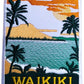 Waikiki Beach Hawaii Patch (3.5 Inch) Iron-on or Sew-on Badge Travel Souvenir Emblem Surf Honolulu Pacific Ocean Surfing Gift Patches