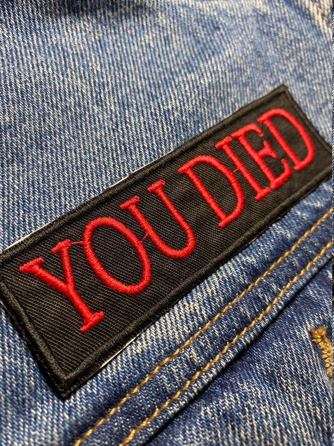 You Died Souls Bourne inspired Patch (3.5 Inch) Iron or Sew-on Badge Costume Cosplay Horror Movie / Video Game Patches