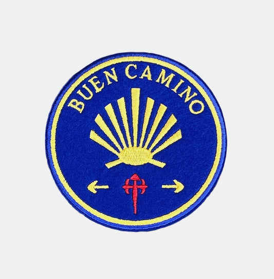 Buen Camino Patch (3.5 Inch) Iron/Sew-on Badge Saint James Way Camino De Santiago Emblem Scallop Arrow Crest Travel Souvenir Trail Gift Patches