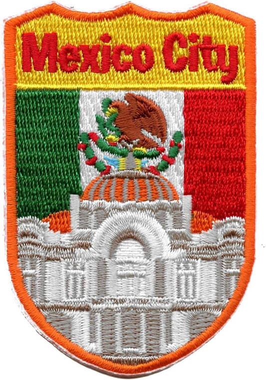 Mexico City Shield Patch (3 Inch) Iron-on Badge Travel Americas Souvenir Emblem Perfect for Backpacks, Hats, Bags, Crafts, DIY Gift Patches