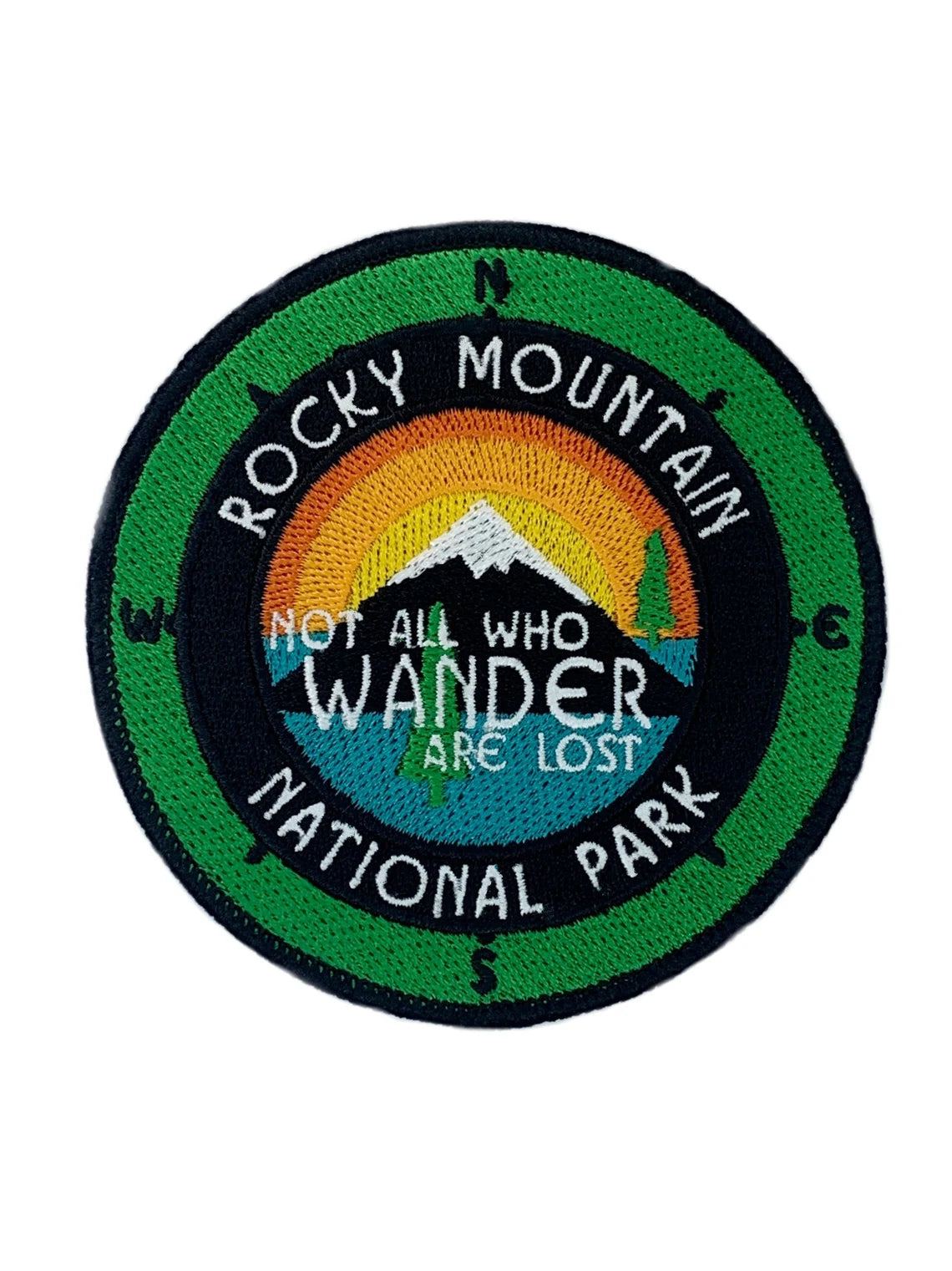 Rocky Mountain National Park Patch (3.5 Inch) Iron or Sew-on Badge Not All Who Wander Are Lost Badge Travel DIY Gift Patches