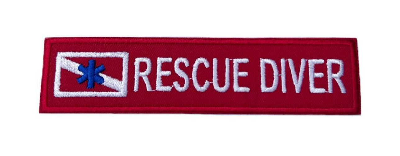 Rescue Diver Patch (5 Inch) Red Embroidered Iron/Sew On Badge PADI Rescue Diving Emblem Patches