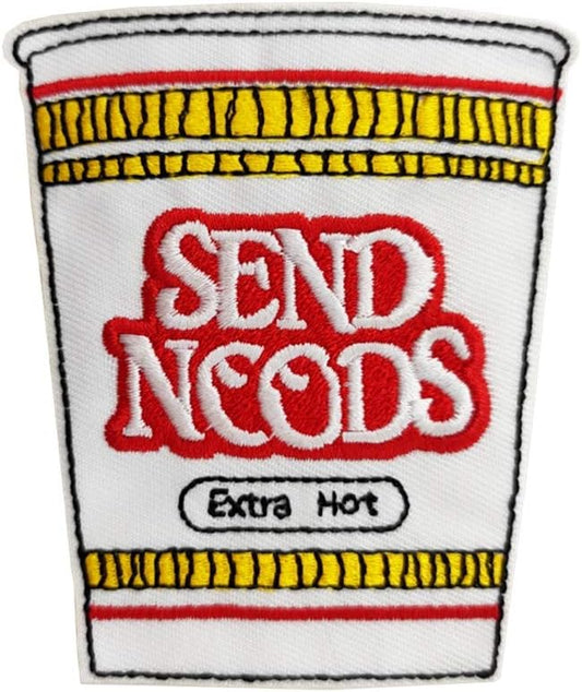 Send Noods Patch (3.5 Inch) Iron/Sew-on Badge Send Nudes Funny Meme DIY Patches