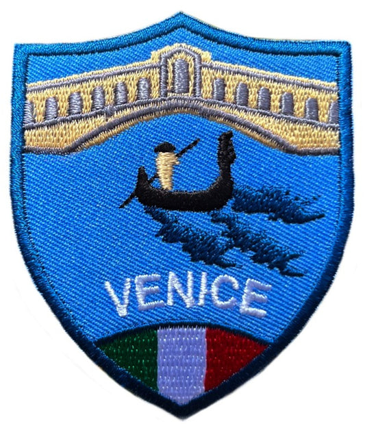 Venice Italy Patch (2.75 Inch) Embroidered Iron-on / Sew-on Badge Italian Gondola Travel Italia Souvenir Emblem Europe Gift Patches