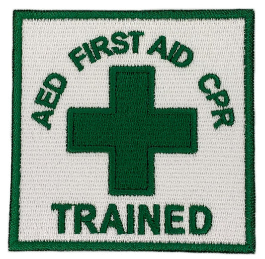 AED First Aid CPR Trained Patch (3 Inch) Embroidered Iron/Sew-on Badge