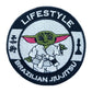 Brazilian Jiu Jitsu Lifestyle Patch (3.5 Inch) Baby Yoda Embroidered Iron/Sew-on Badge for Kids Youths White Belt Beginners Martial Arts