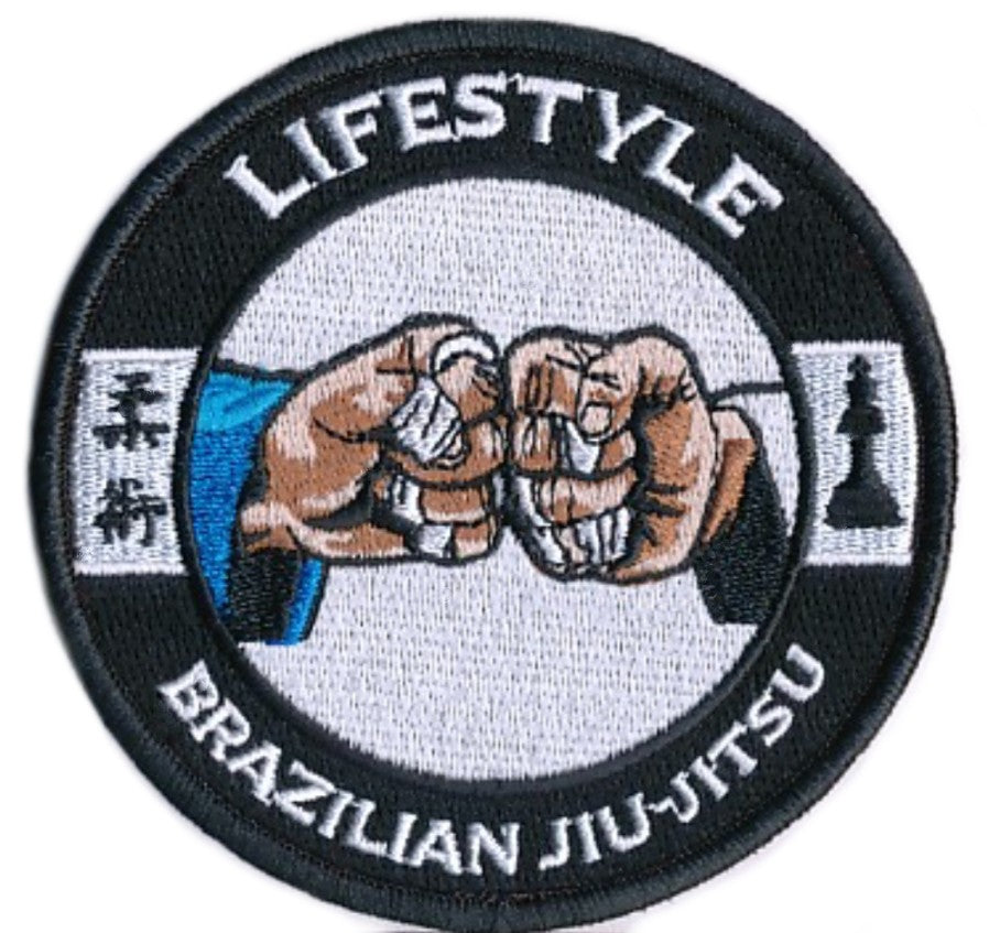 Brazilian Jiu Jitsu Lifestyle Patch (3.5 Inch) Fist Bump Iron-on Badge BJJ