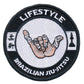 Brazilian Jiu Jitsu Lifestyle Patch (3.5 Inch) Shaka Hand Iron-on Badge BJJ