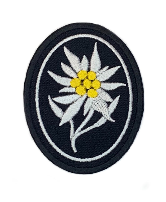 Edelweiss Flower Patch (3 Inch) Velcro Badge (Hook + Loop) WW2 German Military Gebirgsjager Wehrmacht