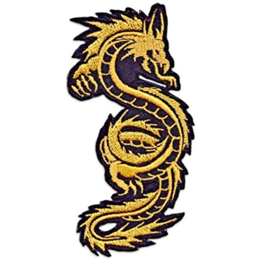 Golden Dragon Karate Patch (4 Inch) Iron-on Badge Martial Arts GI Kimono Patches