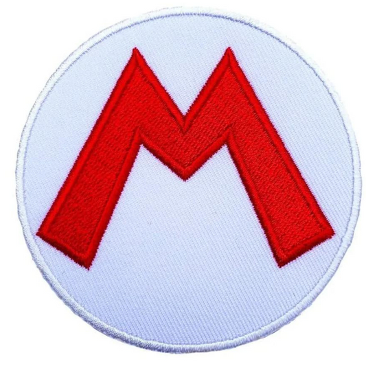 Mario M Logo Patch (3 Inch) Super Mario Brothers Iron or Sew-on Badges Cartoon DIY Costume Patches