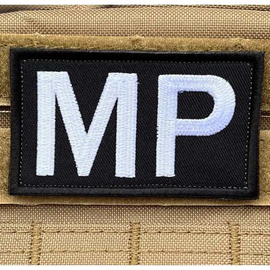 MP Patch (3.5 Inch) Military Brassard Tactical Morale Army Embroidered Touch Fastener Patches Hook + Loop Badge