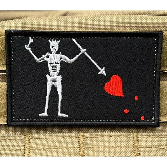 Navy SEAL Team Blackbeard Pirate Flag Patch (3.75 Inch) Velcro Badge (Hook Loop) Edward Teach Battlefield 4