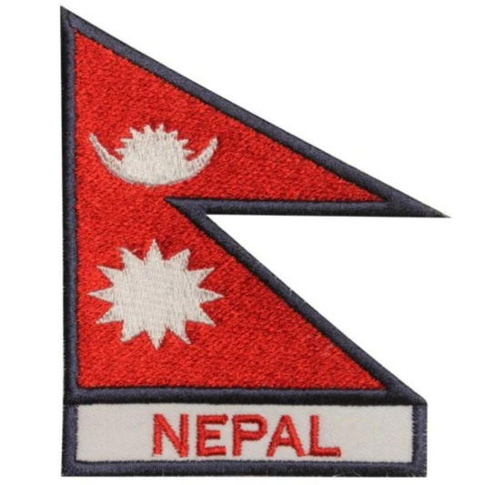 Nepal Flag Patch (3.5 Inch) Iron-on Badge