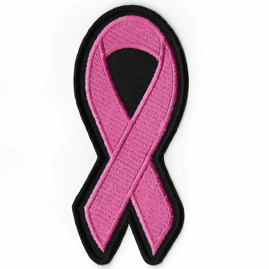 Pink Ribbon Breast Cancer Awareness Patch (4.5 Inch) Iron-on Badge Survivor