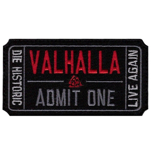 Ticket to Valhalla Patch Vikings (3 Inch) Mad Max Iron-on Badge ADMIT ONE Tactical Morale