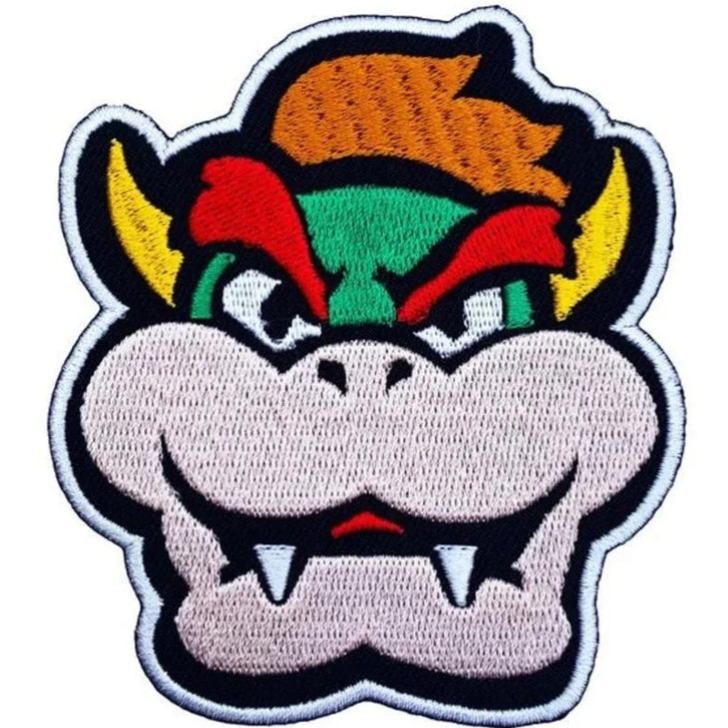 Bowser Patch (3.5 Inch) Super Mario Brothers Iron or Sew-on Badges Cartoon DIY Costume Patches