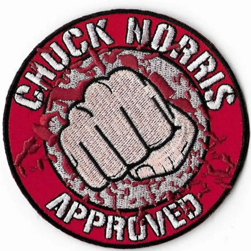 2x Chuck Norris Approved Patch Set (3.5 Inches) Iron-on Badges