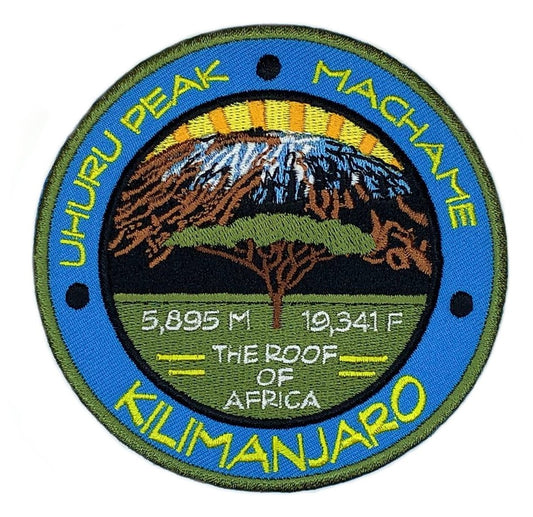 Mount Kilimanjaro Uhuru Peak Machame Route Tanzania Patch (3.5 Inch) Iron-on Badge The Roof of Africa