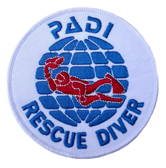 PADI Rescue Diver Patch (4 Inch) Iron-on Badge Scuba Diving Diver Patches