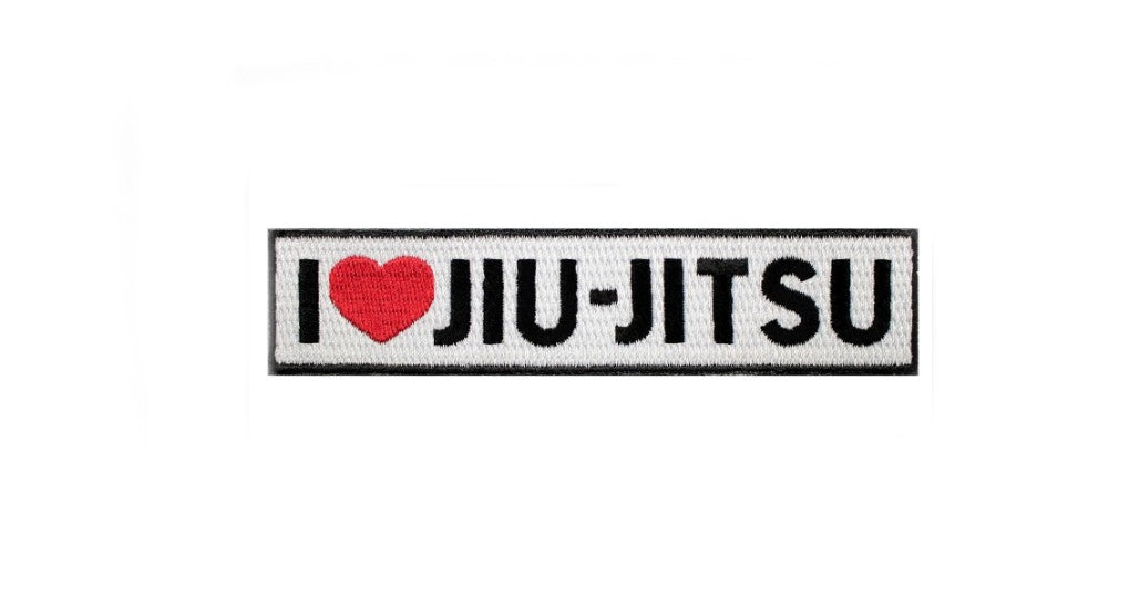 I Love Jiu Jitsu Patch (4.75 Inch) Iron/Sew-on Badge BJJ