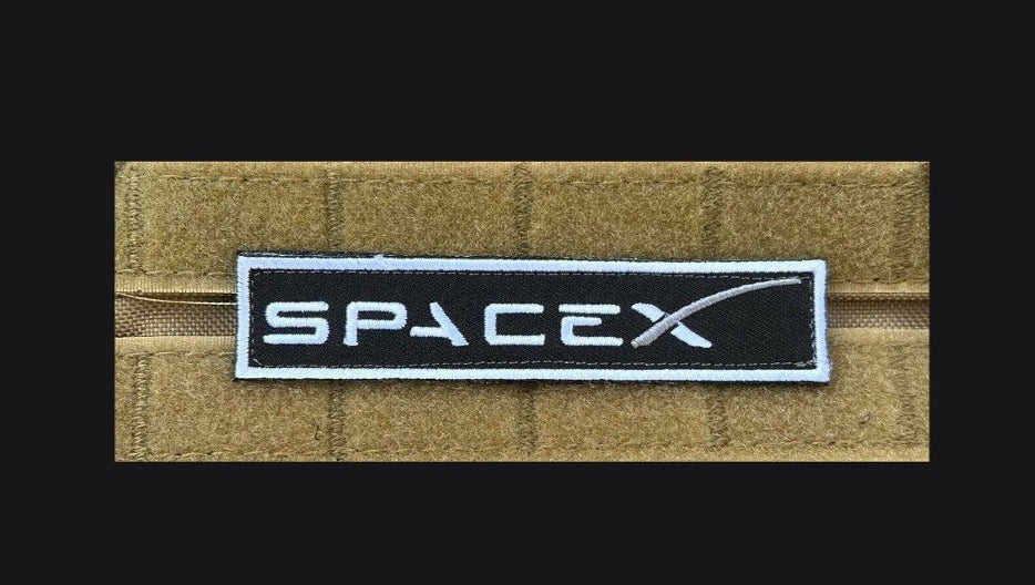 SpaceX Logo Patch (4 Inch) Velcro Badge (Hook + Loop) Nasa Space X Patches