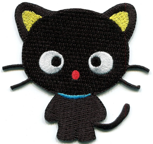 Cute Black Cat Patch (2.75 Inch) Embroidered Iron/Sew-on Badge Small Kitty Cat