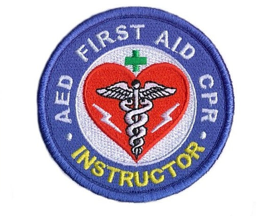 First Aid CPR AED Instructor Patch (3 Inch) Embroidered Iron/Sew-on Badge