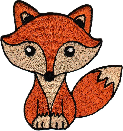 Cute Small Fox Patch (3 Inch) Iron/Sew-on Orange Embroidery Badge