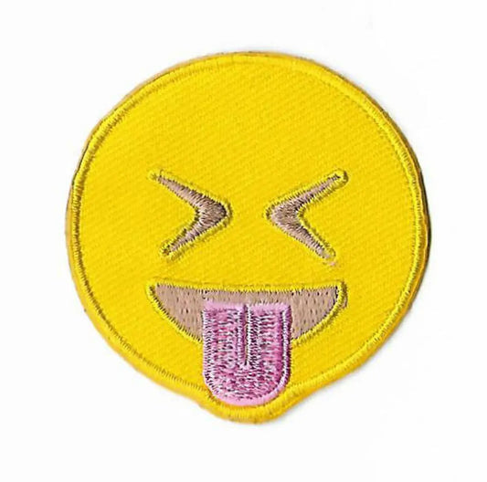 Stuck Out Tongue Eyes Closed Emoji Patch (2 Inch) Iron-on