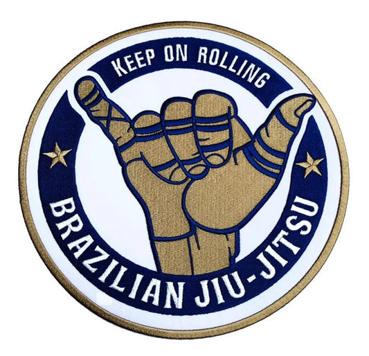 BJJ Keep On Rolling Patch (9 Inch) Brazilian Jiu Jitsu Iron/Sew-on Kimono Patches