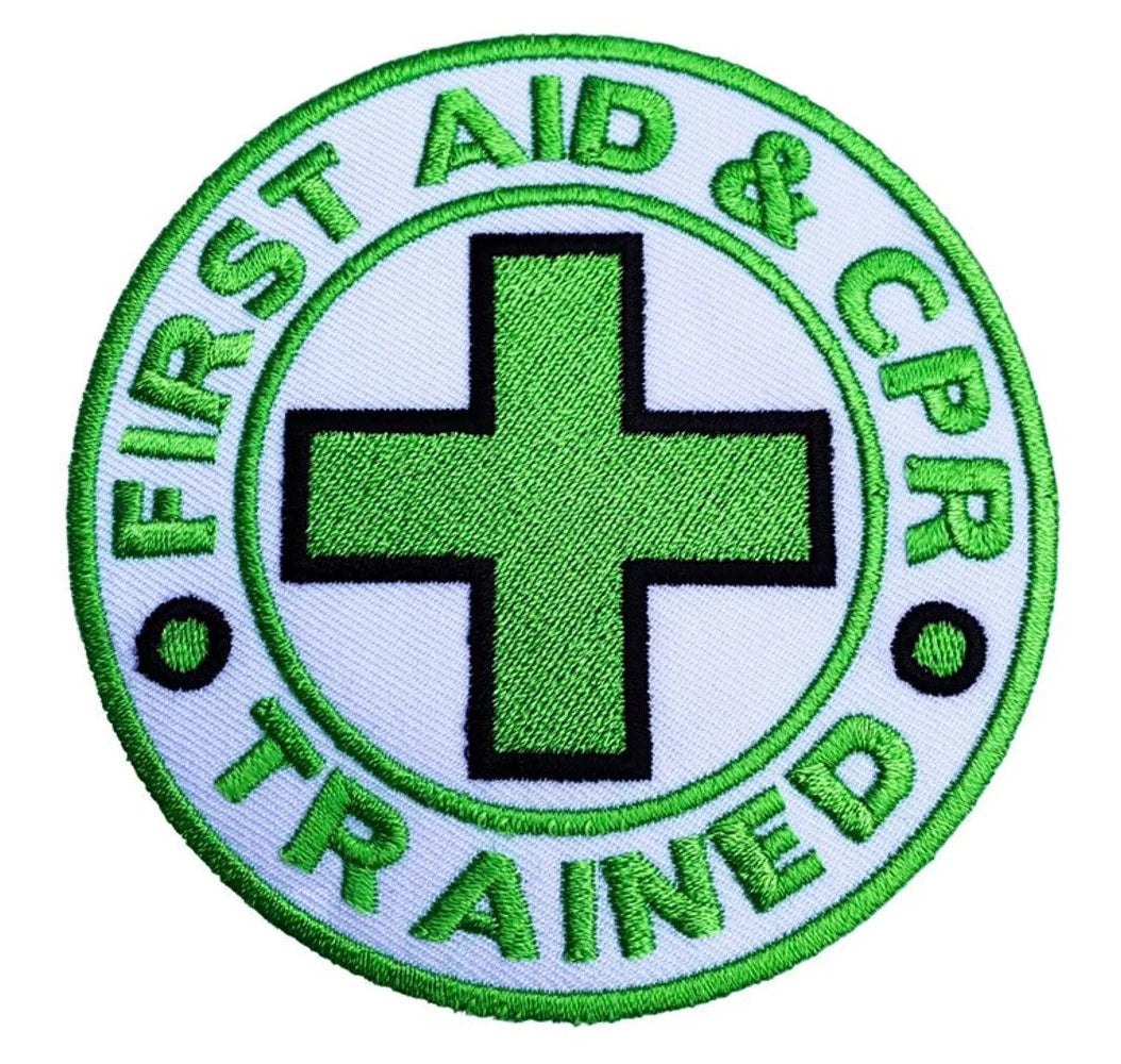 First Aid & CPR Trained Patch (3.5 Inch) Iron/Sew-on Badge First Aid Patches