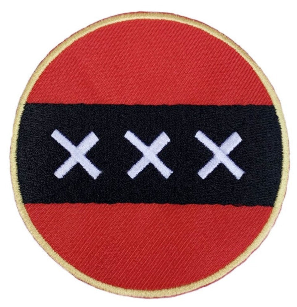 Amsterdam XXX Patch (3.5 Inch) Iron-on Badge Travel Europe Holland Netherlands