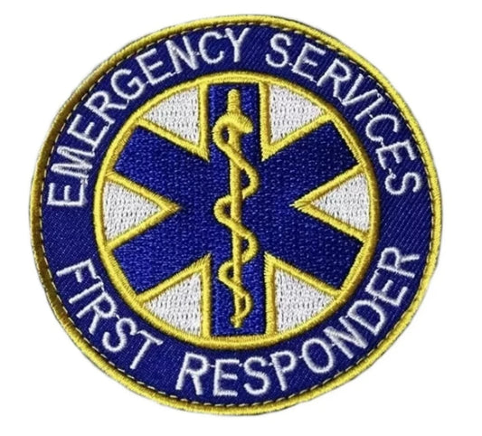 Emergency Services First Responder Patch (3 Inch) Velcro Badge First Aid Patches