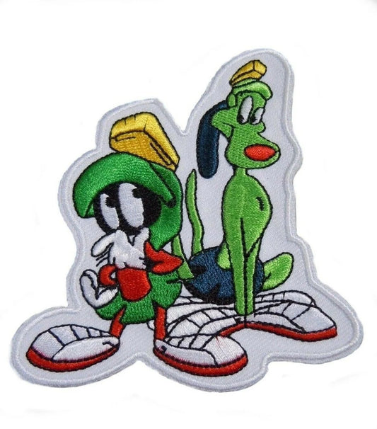 Marvin The Martian & K9 Pacth (3.5 Inch) Iron-On Badge Looney Tunes DIY Costume Patches