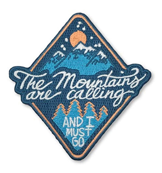 The Mountains are Calling And I Must Go Patch (3.25 Inches) Iron or Sew-on Badge Explore Nature Wilderness Patches