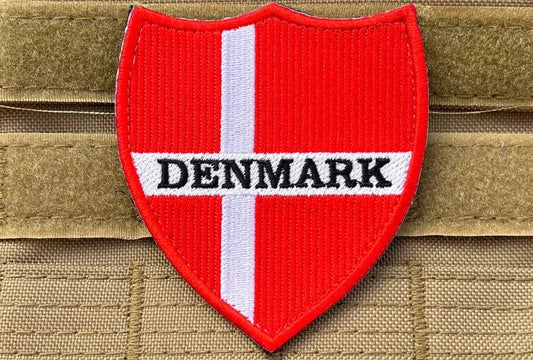 Denmark Flag Patch (3 Inch) Velcro Badge (Hook + Loop)