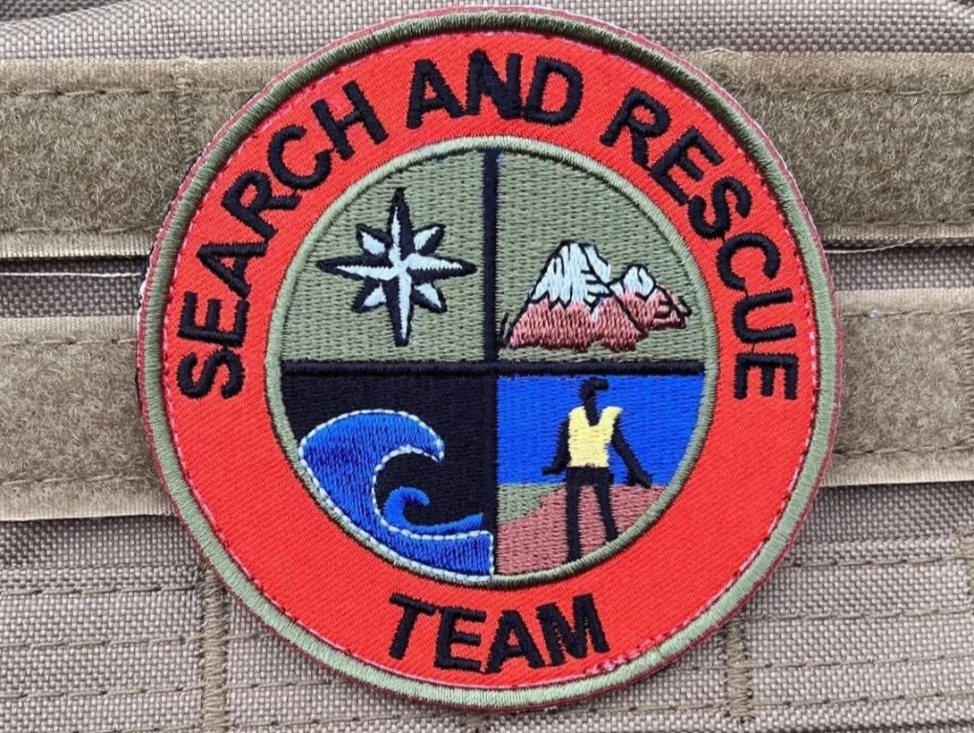 Search and Rescue Team Patch (3 Inch) Velcro SAR Badge (Hook + Loop)