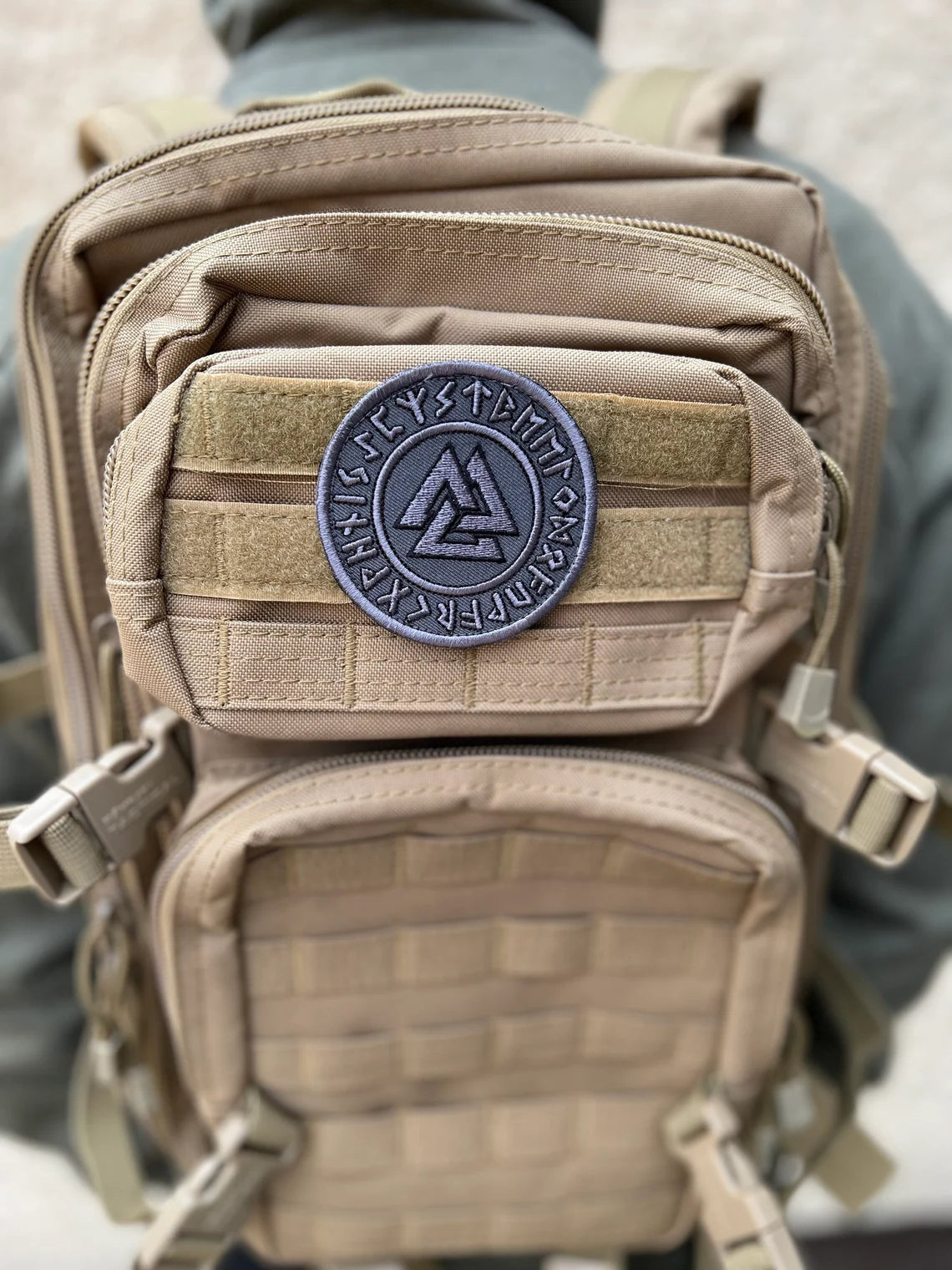 Black Valknut Viking Norse ACU Subdued Velcro Patch (3 Inch) Tactical Hook and Loop Velcro Patches